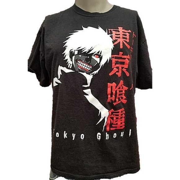 Tokyo Ghoul Kaneki Horror Anime Tee Black Sz XL Japanese Dark Fantasy Funimation - Picture 1 of 4